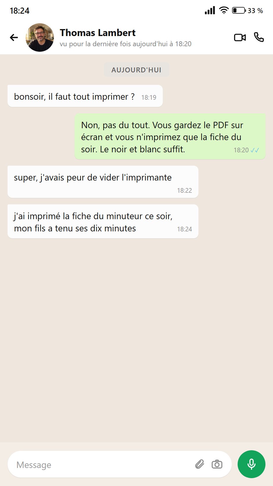 Un papa demande s'il faut tout imprimer