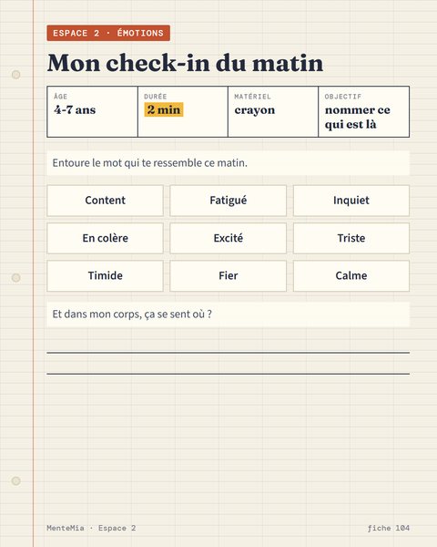 Mon check-in du matin : entourer le mot qui ressemble à l'enfant