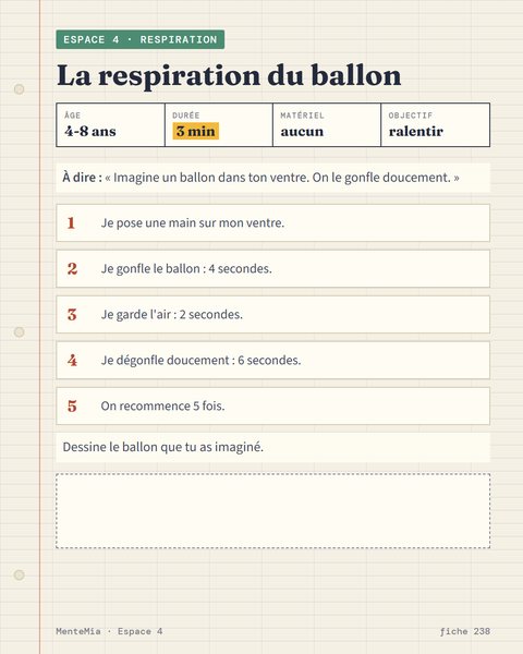 La respiration du ballon : cinq étapes